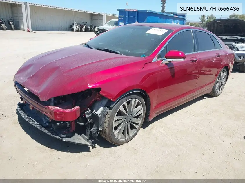2017 Lincoln Mkz Hybrid Reserve VIN: 3LN6L5MU7HR666436 Lot: 45530145