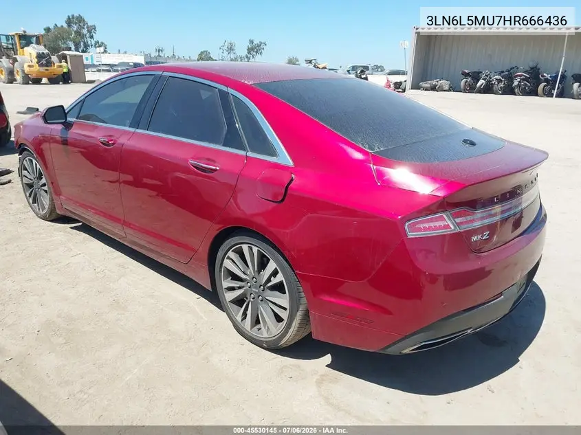 2017 Lincoln Mkz Hybrid Reserve VIN: 3LN6L5MU7HR666436 Lot: 45530145