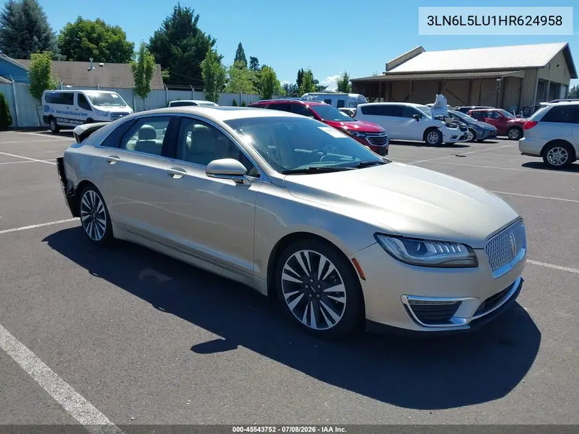 2017 Lincoln Mkz Hybrid Select VIN: 3LN6L5LU1HR624958 Lot: 45543752