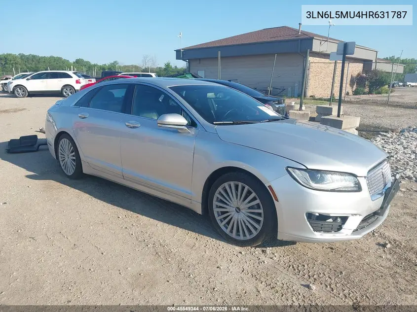 2017 Lincoln Mkz Hybrid Reserve VIN: 3LN6L5MU4HR631787 Lot: 45549344