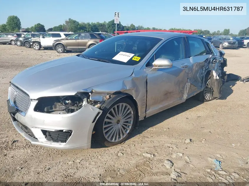 2017 Lincoln Mkz Hybrid Reserve VIN: 3LN6L5MU4HR631787 Lot: 45549344