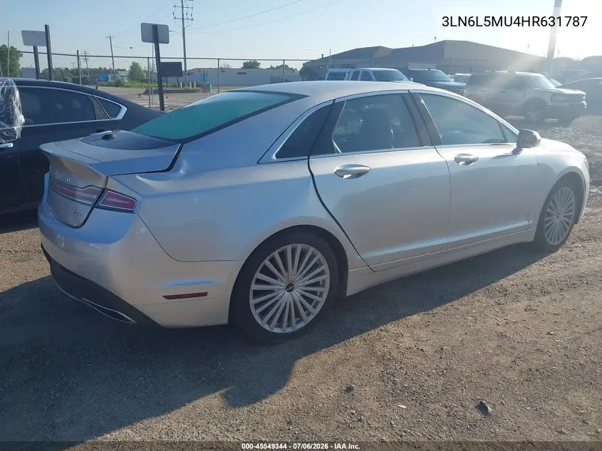 2017 Lincoln Mkz Hybrid Reserve VIN: 3LN6L5MU4HR631787 Lot: 45549344