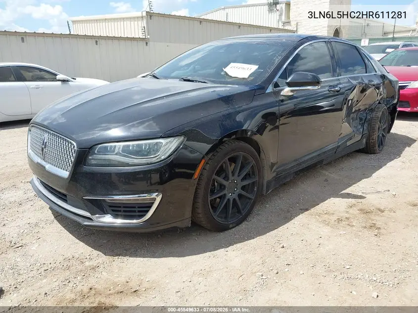 2017 Lincoln Mkz Black Label VIN: 3LN6L5HC2HR611281 Lot: 45549633