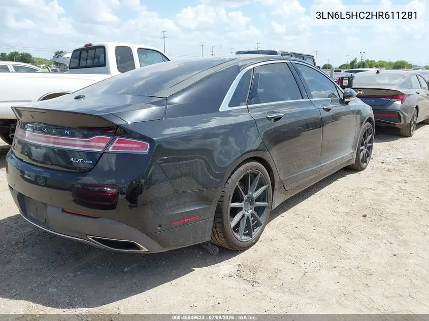 2017 Lincoln Mkz Black Label VIN: 3LN6L5HC2HR611281 Lot: 45549633