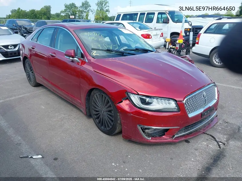 2017 Lincoln Mkz Reserve VIN: 3LN6L5E97HR664650 Lot: 45564542