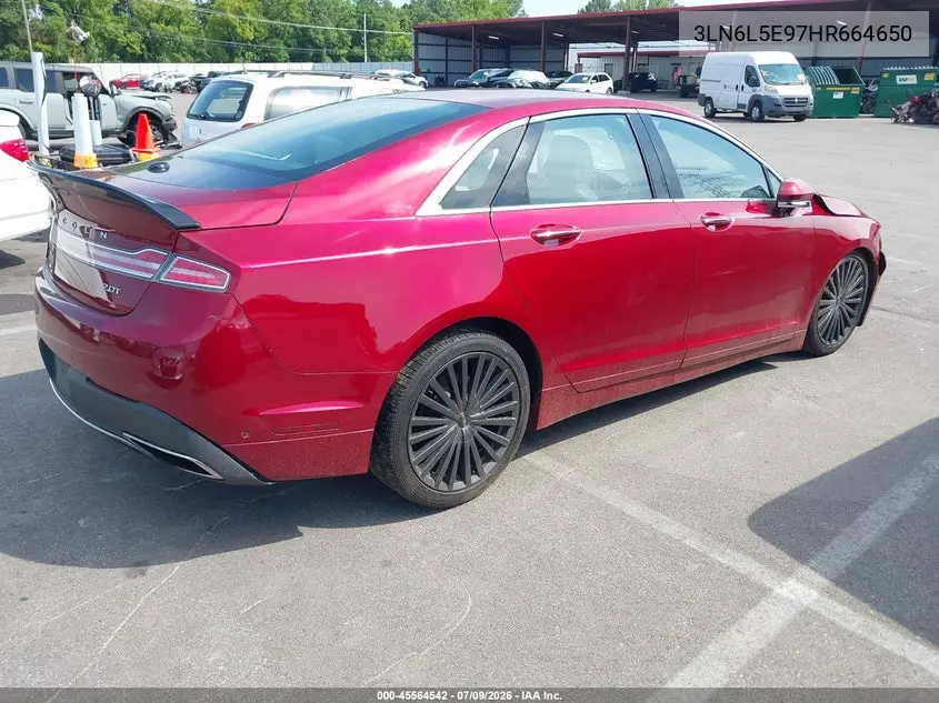 2017 Lincoln Mkz Reserve VIN: 3LN6L5E97HR664650 Lot: 45564542