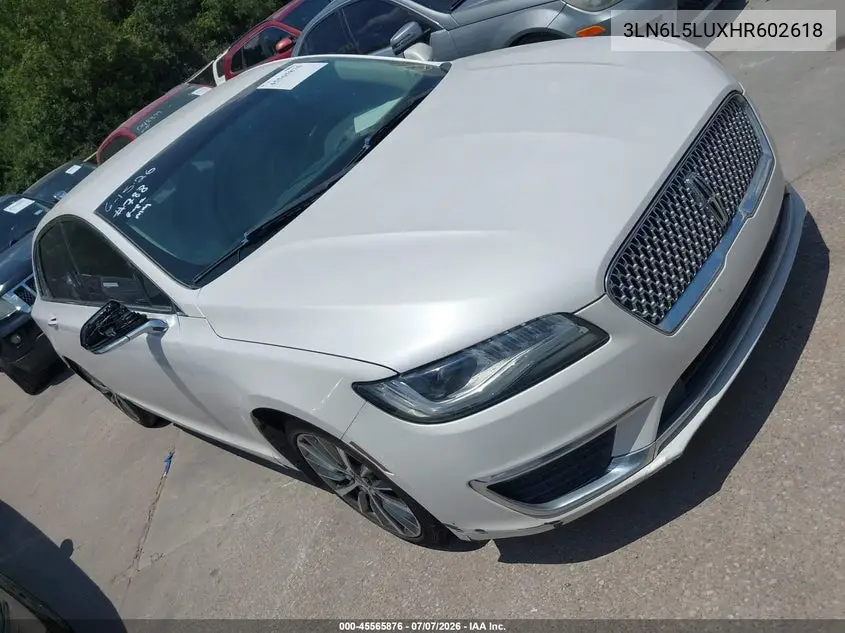 2017 Lincoln Mkz Hybrid Select VIN: 3LN6L5LUXHR602618 Lot: 45565876