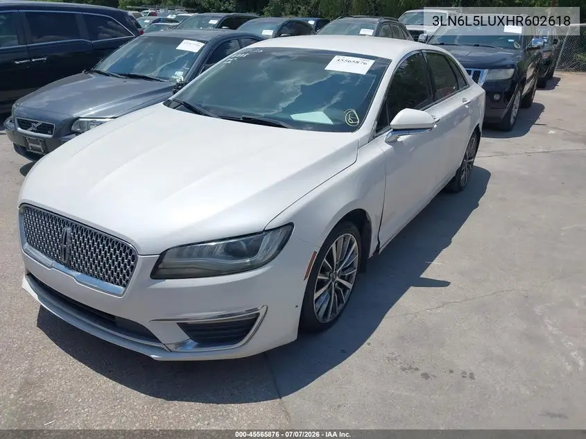 2017 Lincoln Mkz Hybrid Select VIN: 3LN6L5LUXHR602618 Lot: 45565876