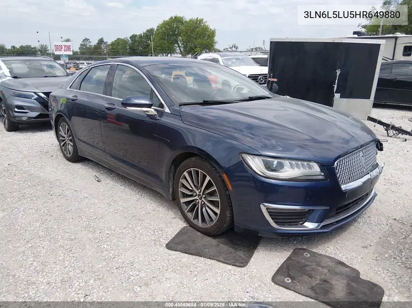 2017 Lincoln Mkz Hybrid Select VIN: 3LN6L5LU5HR649880 Lot: 45569684