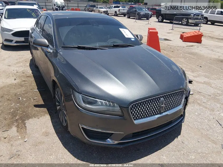 2017 Lincoln Mkz Hybrid Select VIN: 3LN6L5LU3HR636805 Lot: 45579654