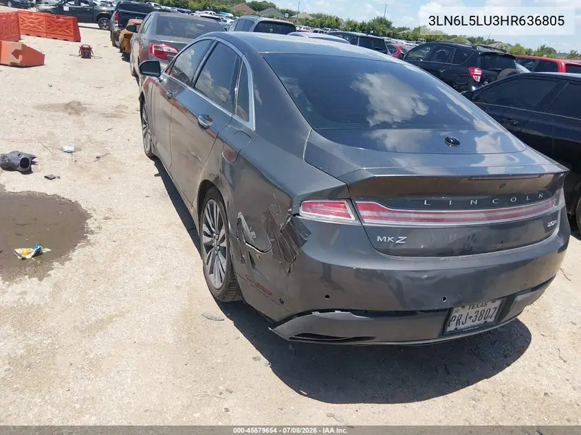 2017 Lincoln Mkz Hybrid Select VIN: 3LN6L5LU3HR636805 Lot: 45579654