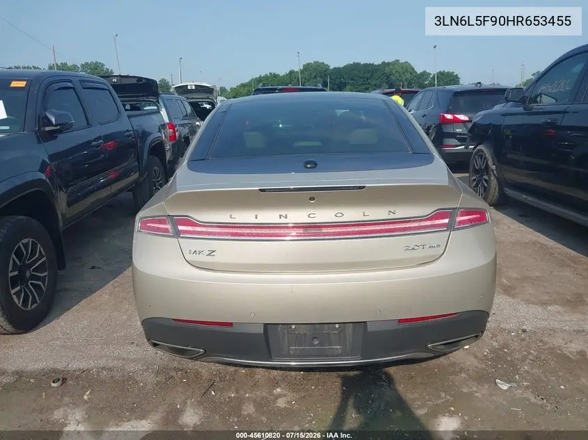 2017 Lincoln Mkz Reserve VIN: 3LN6L5F90HR653455 Lot: 45610820
