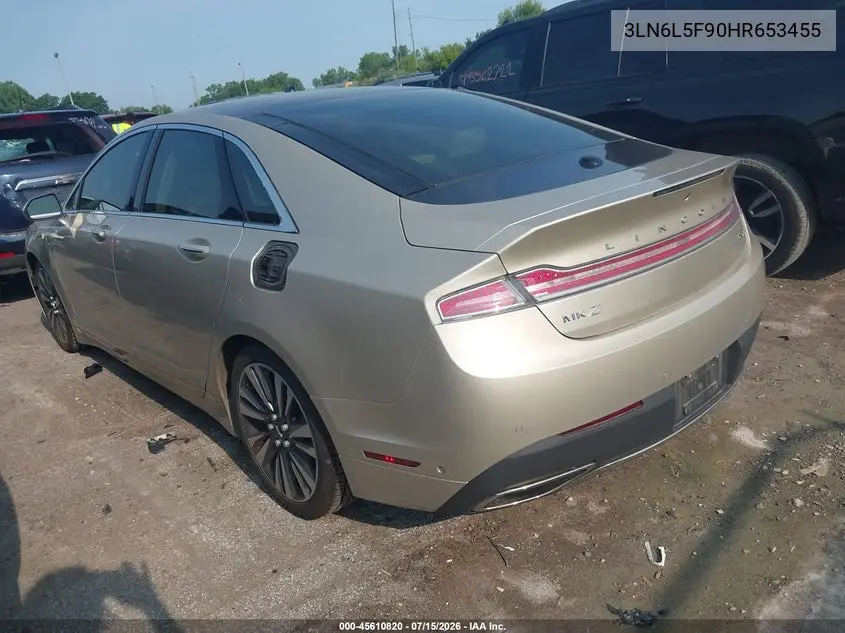 2017 Lincoln Mkz Reserve VIN: 3LN6L5F90HR653455 Lot: 45610820