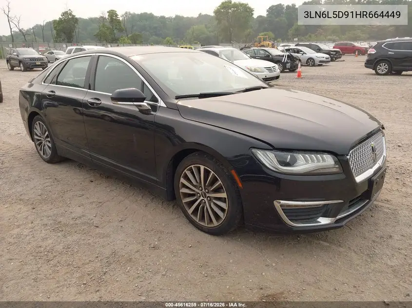 2017 Lincoln Mkz Select VIN: 3LN6L5D91HR664449 Lot: 45616259
