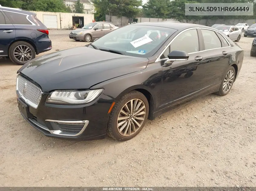2017 Lincoln Mkz Select VIN: 3LN6L5D91HR664449 Lot: 45616259