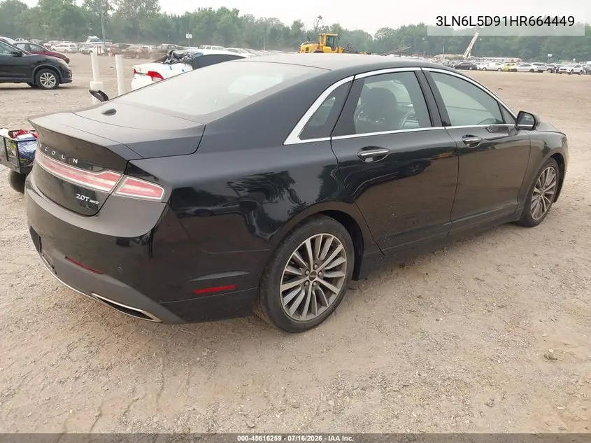 2017 Lincoln Mkz Select VIN: 3LN6L5D91HR664449 Lot: 45616259