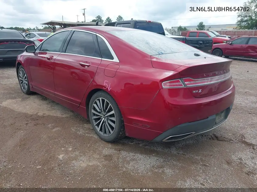 2017 Lincoln Mkz Hybrid Select VIN: 3LN6L5LU8HR654782 Lot: 45617104