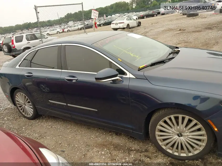 2017 Lincoln Mkz Reserve VIN: 3LN6L5F9XHR640745 Lot: 45621374