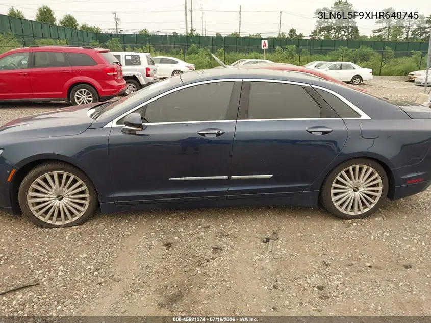 2017 Lincoln Mkz Reserve VIN: 3LN6L5F9XHR640745 Lot: 45621374