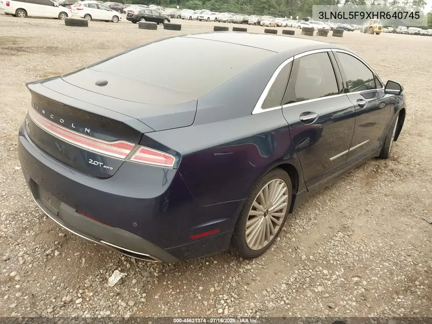 2017 Lincoln Mkz Reserve VIN: 3LN6L5F9XHR640745 Lot: 45621374