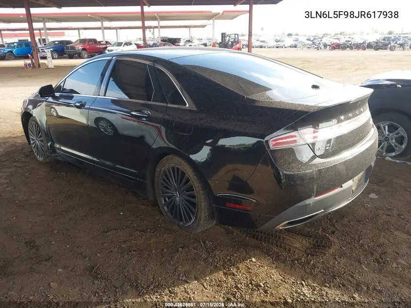 2018 Lincoln Mkz Reserve VIN: 3LN6L5F98JR617938 Lot: 45626981