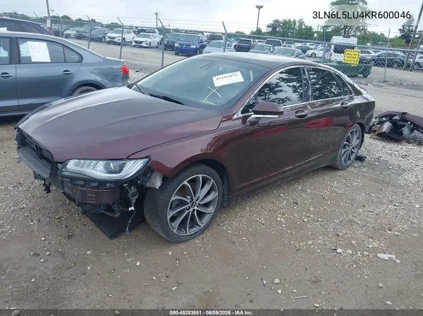 2019 Lincoln Mkz Hybrid Reserve I VIN: 3LN6L5LU4KR600046 Lot: 45283851