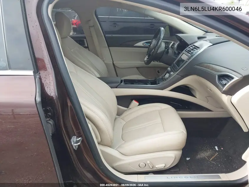 2019 Lincoln Mkz Hybrid Reserve I VIN: 3LN6L5LU4KR600046 Lot: 45283851