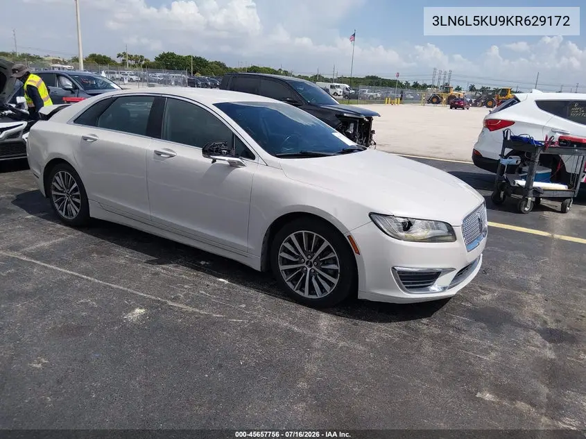 2019 Lincoln Mkz Hybrid Standard VIN: 3LN6L5KU9KR629172 Lot: 45657756