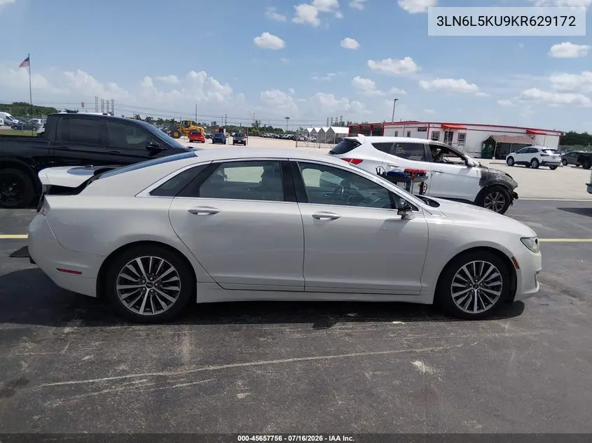 2019 Lincoln Mkz Hybrid Standard VIN: 3LN6L5KU9KR629172 Lot: 45657756
