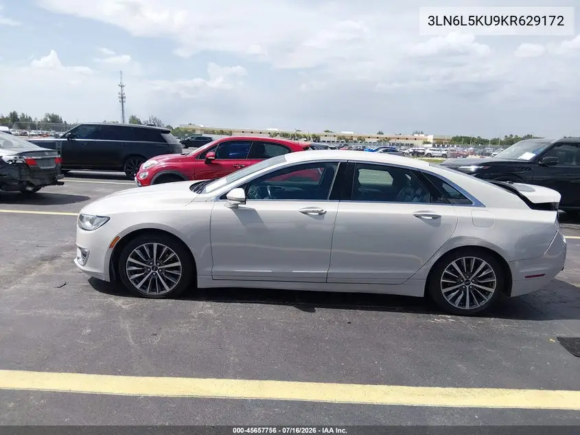 2019 Lincoln Mkz Hybrid Standard VIN: 3LN6L5KU9KR629172 Lot: 45657756