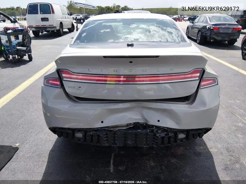 2019 Lincoln Mkz Hybrid Standard VIN: 3LN6L5KU9KR629172 Lot: 45657756