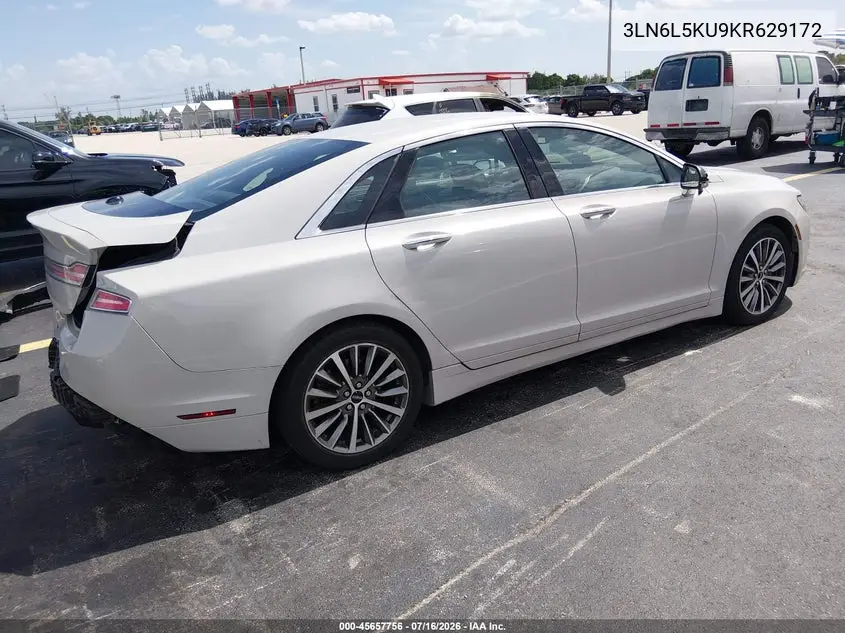 2019 Lincoln Mkz Hybrid Standard VIN: 3LN6L5KU9KR629172 Lot: 45657756