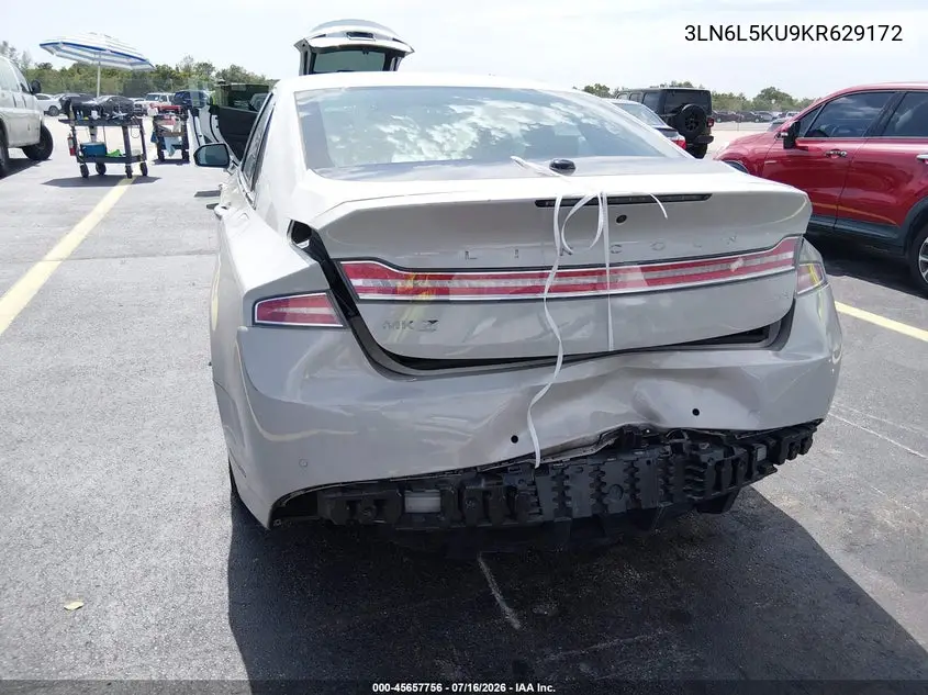 2019 Lincoln Mkz Hybrid Standard VIN: 3LN6L5KU9KR629172 Lot: 45657756