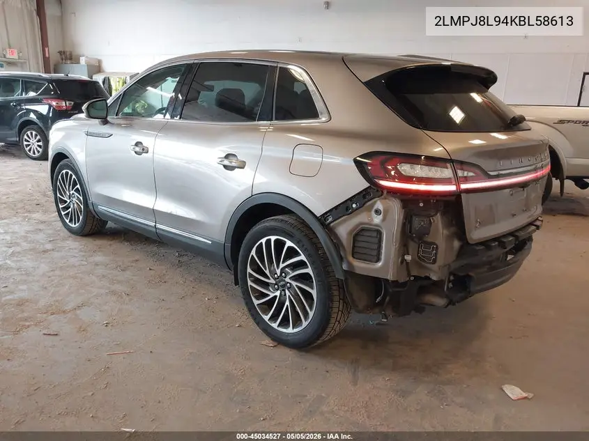 2019 Lincoln Nautilus Reserve VIN: 2LMPJ8L94KBL58613 Lot: 45034527