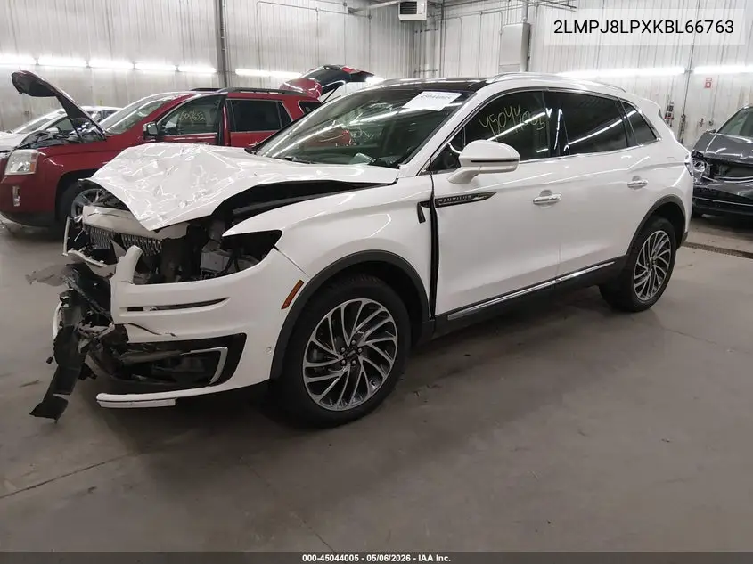 2019 Lincoln Nautilus Reserve VIN: 2LMPJ8LPXKBL66763 Lot: 45044005