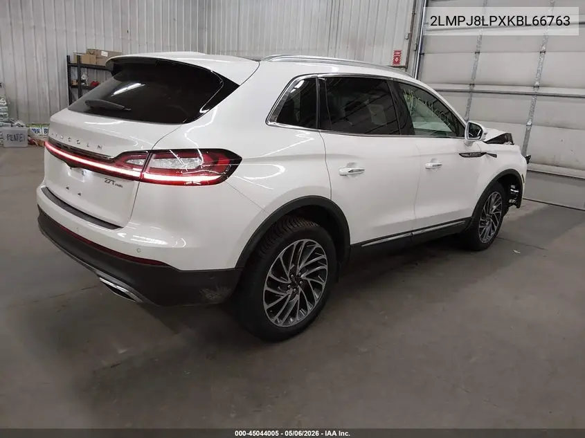 2019 Lincoln Nautilus Reserve VIN: 2LMPJ8LPXKBL66763 Lot: 45044005