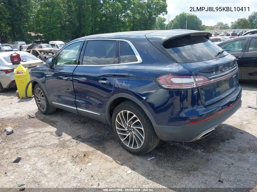 2019 Lincoln Nautilus Reserve VIN: 2LMPJ8L95KBL10411 Lot: 45131968