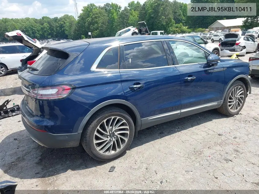 2019 Lincoln Nautilus Reserve VIN: 2LMPJ8L95KBL10411 Lot: 45131968