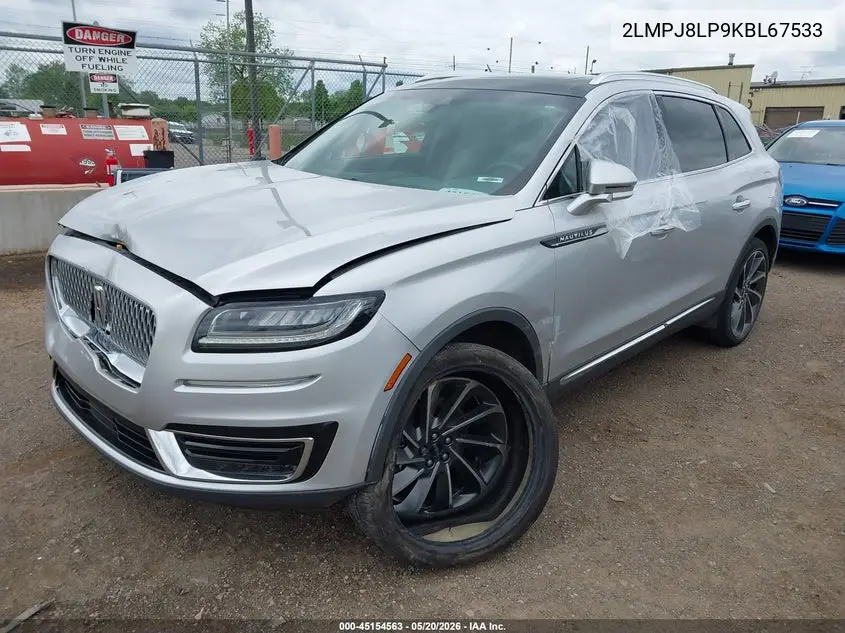 2019 Lincoln Nautilus Reserve VIN: 2LMPJ8LP9KBL67533 Lot: 45154563