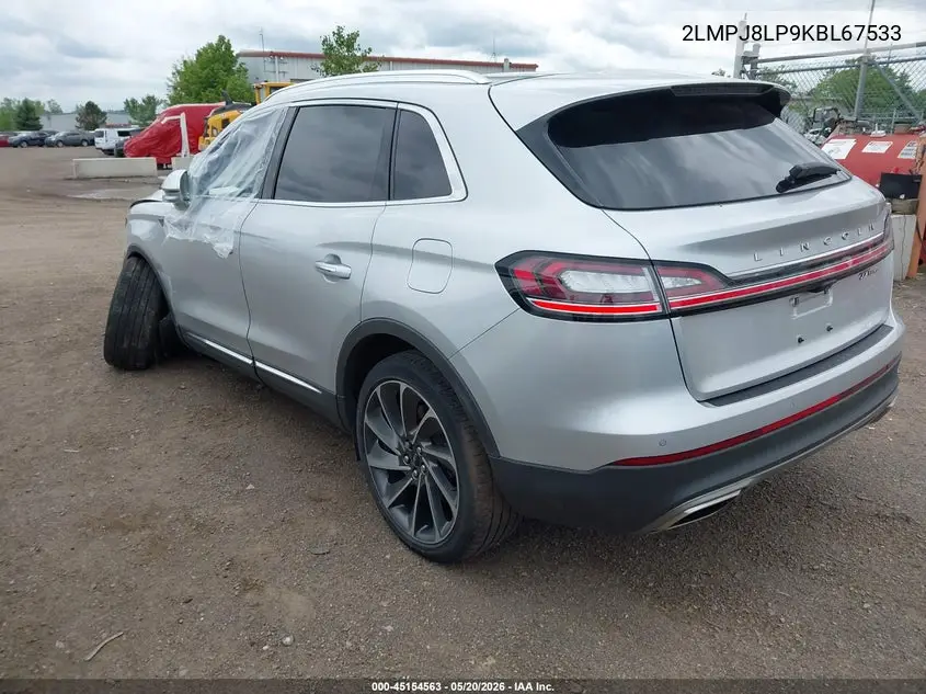 2019 Lincoln Nautilus Reserve VIN: 2LMPJ8LP9KBL67533 Lot: 45154563