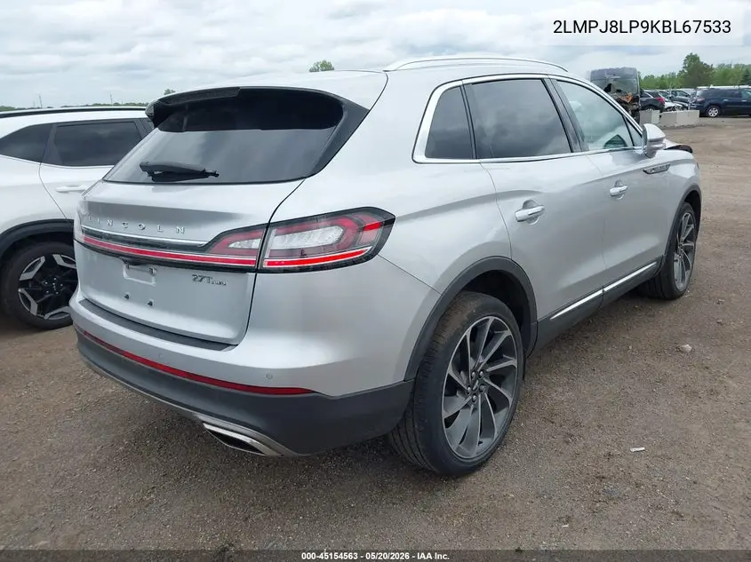 2019 Lincoln Nautilus Reserve VIN: 2LMPJ8LP9KBL67533 Lot: 45154563