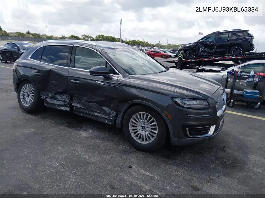 2019 Lincoln Nautilus Standard VIN: 2LMPJ6J93KBL65334 Lot: 45160334