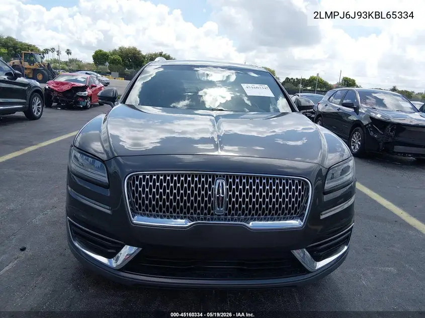2019 Lincoln Nautilus Standard VIN: 2LMPJ6J93KBL65334 Lot: 45160334