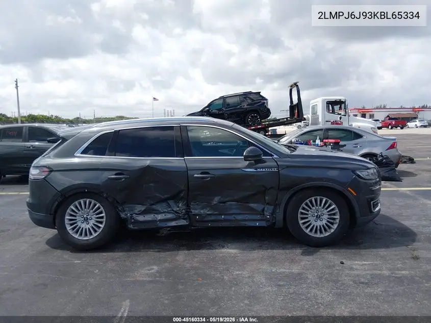 2019 Lincoln Nautilus Standard VIN: 2LMPJ6J93KBL65334 Lot: 45160334
