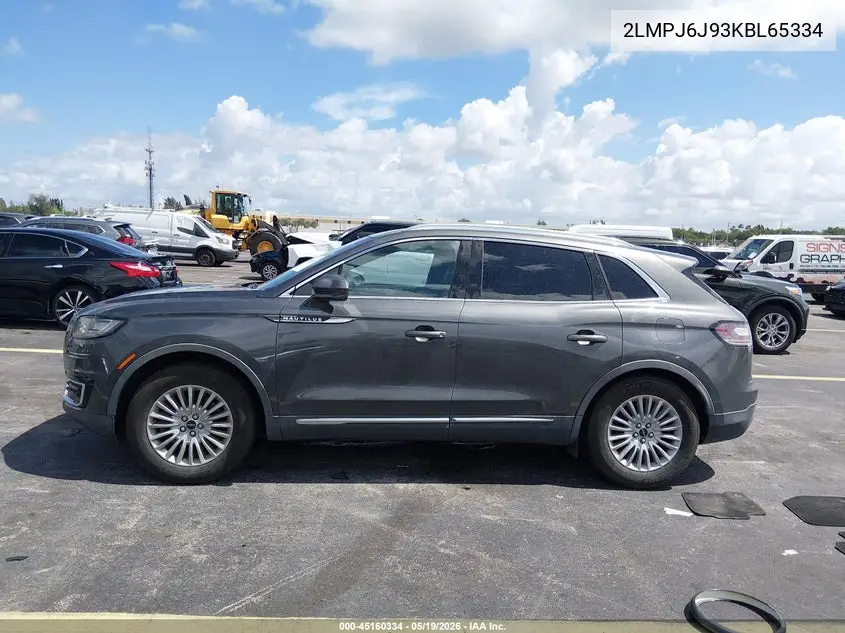 2019 Lincoln Nautilus Standard VIN: 2LMPJ6J93KBL65334 Lot: 45160334