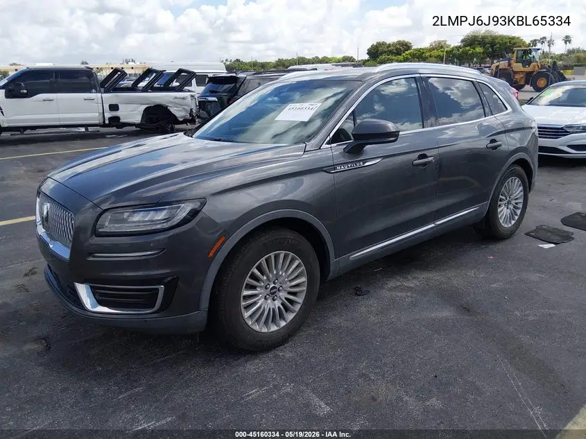 2019 Lincoln Nautilus Standard VIN: 2LMPJ6J93KBL65334 Lot: 45160334