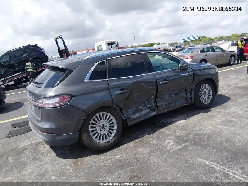 2019 Lincoln Nautilus Standard VIN: 2LMPJ6J93KBL65334 Lot: 45160334