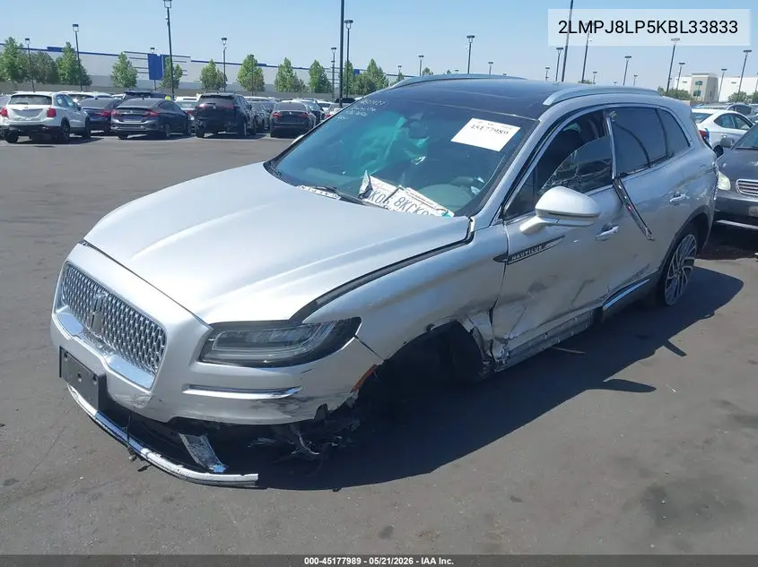 2019 Lincoln Nautilus Reserve VIN: 2LMPJ8LP5KBL33833 Lot: 45177989