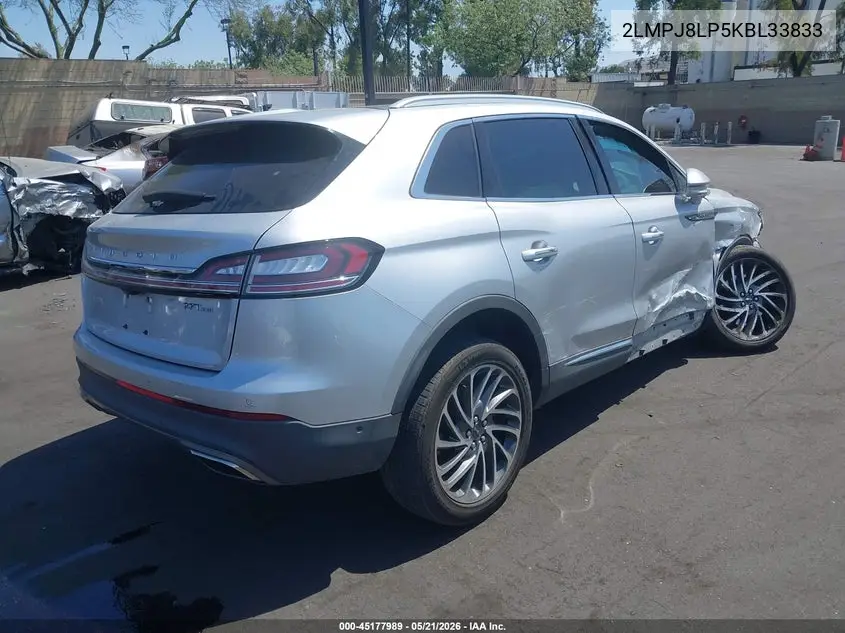 2019 Lincoln Nautilus Reserve VIN: 2LMPJ8LP5KBL33833 Lot: 45177989