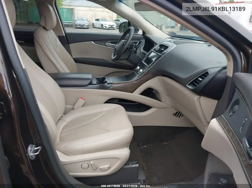 2019 Lincoln Nautilus Reserve VIN: 2LMPJ8L91KBL13189 Lot: 45179096